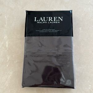 New Ralph Lauren Spencer Chocolate Brown 2 King Pillowcases. $85